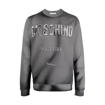 MOSCHINO SS23 Gradient Logo Crewneck Sweatshirt Grey A1731-0227-2506