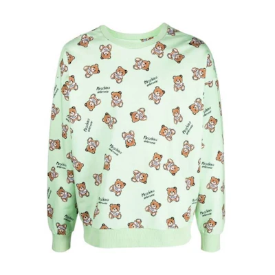 MOSCHINO SS23 Green Teddy Bear Graphic Crewneck Sweatshirt A170244161449