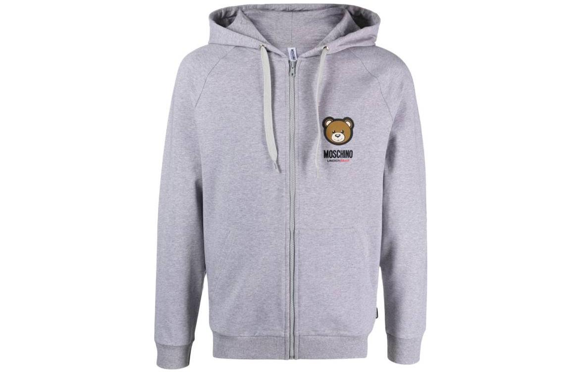 MOSCHINO SS23 Grey Zip-Up Cardigan Sweatshirt A1789-4413-0489