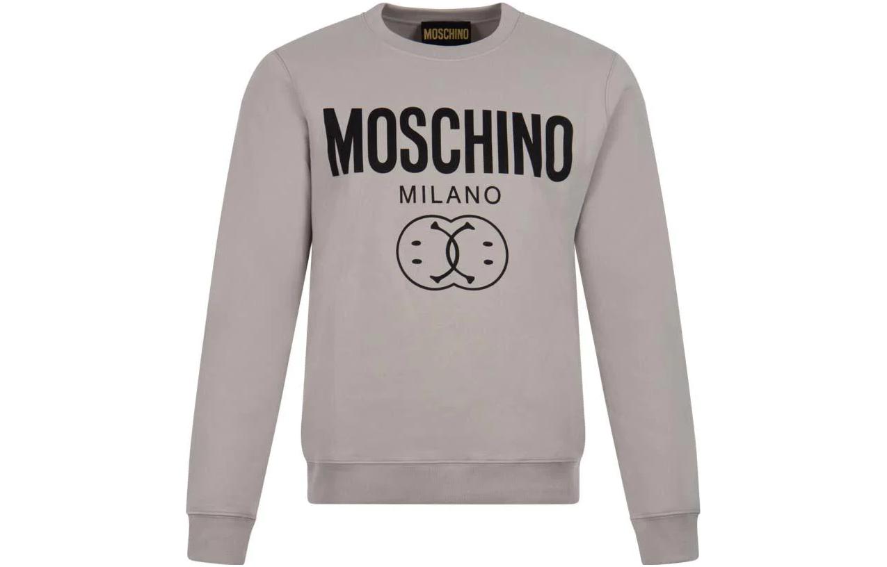 MOSCHINO SS23 Letter Print Brown Crewneck Sweatshirt Long Sleeve 231ZRA171920281486