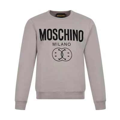 MOSCHINO SS23 Letter Print Brown Crewneck Sweatshirt Long Sleeve 231ZRA171920281486