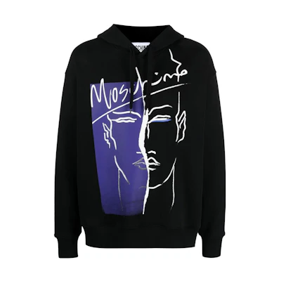 MOSCHINO SS23 Logo Graphic Print Pullover Hoodie Black J1715-0228-1555
