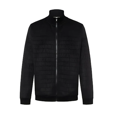 MOSCHINO SS23 Logo Jacquard Zip Jacket Men’s Black A1702-2629-0555