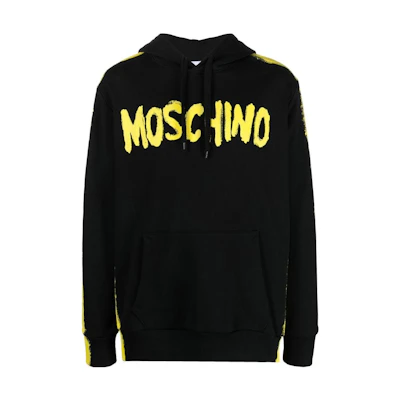 MOSCHINO SS23 Logo Print Colorblock Hoodie Black () A1706-2028-3555