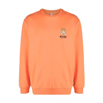 MOSCHINO SS23 Logo Print Crewneck Pullover Sweatshirt Orange () V1785-4409-0035