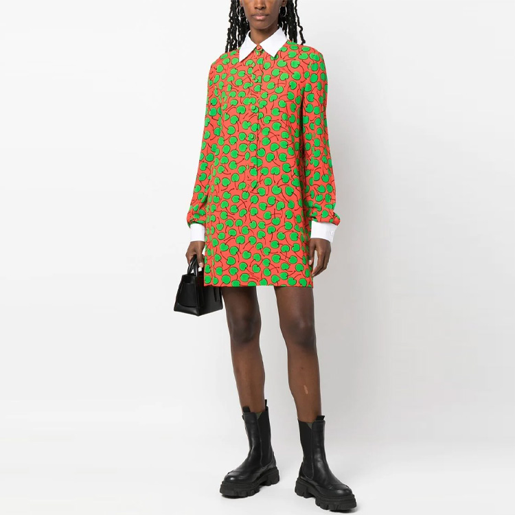 Lookbook MOSCHINO SS23 彩色印花翻領長袖連衣裙 A0415-0561-2127