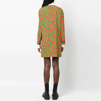 Shop MOSCHINO SS23 彩色印花翻領長袖連衣裙 A0415-0561-2127