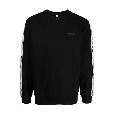 MOSCHINO SS23 Side Logo Crewneck Long Sleeve Sweatshirt Black () A4701-8104-0555