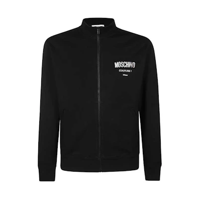 MOSCHINO SS23 Solid Color Zip-Up Sweatshirt Black - Long Sleeve Top ZA1707-5227-1555