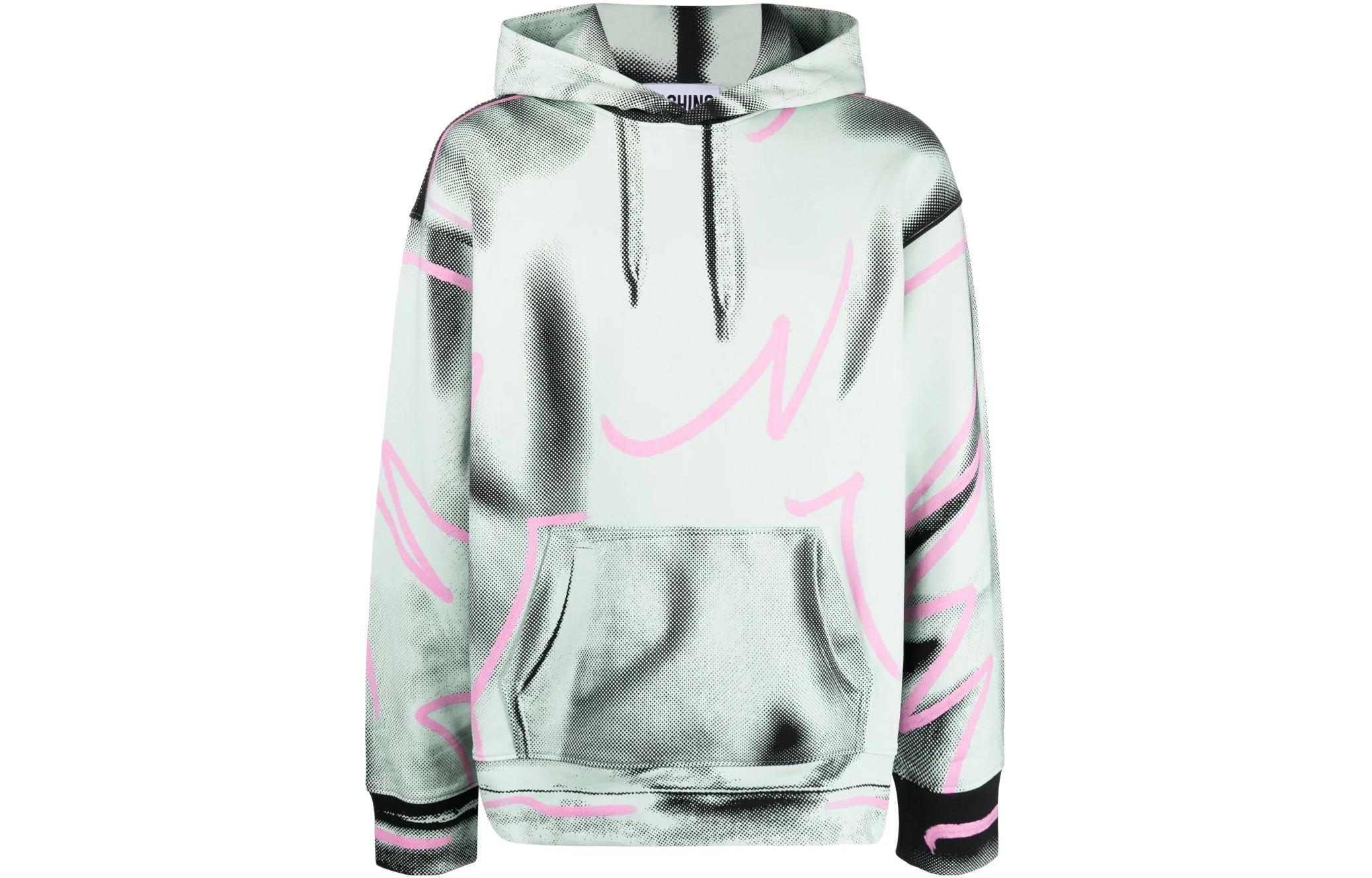 MOSCHINO SS23 Spray Paint Drawstring Hoodie Mint Green () A1730-0227-2374