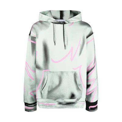 MOSCHINO SS23 Spray Paint Drawstring Hoodie Mint Green () A1730-0227-2374