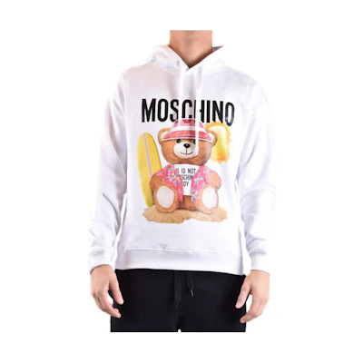 Moschino SS23 Teddy Bear Print Hoodie White ZPV1718-2028-V1001