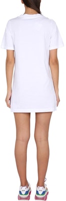 모스키노 SS23 화이트 코튼 테디베어 그래픽 숏슬리브 원피스. V0446-0441-1001 Shop 모스키노 SS23 화이트 코튼 테디베어 그래픽 숏슬리브 원피스. V0446-0441-1001