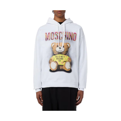 MOSCHINO SS23 White Teddy Bear Letter Print Hoodie Long Sleeve V1733-0228-1001
