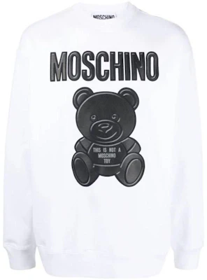 Moschino SS23 White Teddy Bear Print Crewneck Sweatshirt Long Sleeve V17137-0281-1001 Buy Moschino SS23 White Teddy Bear Print Crewneck Sweatshirt Long Sleeve V17137-0281-1001