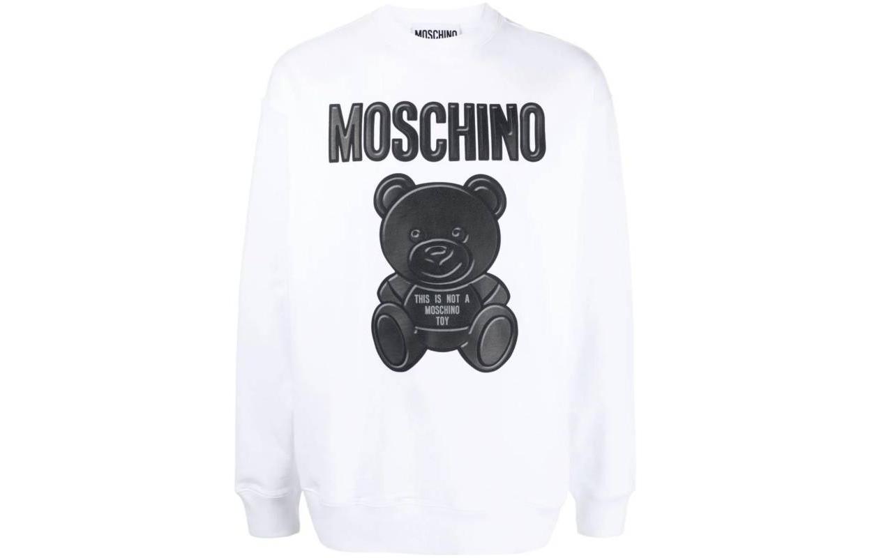 Order Moschino SS23 White Teddy Bear Print Crewneck Sweatshirt Long Sleeve V17137-0281-1001
