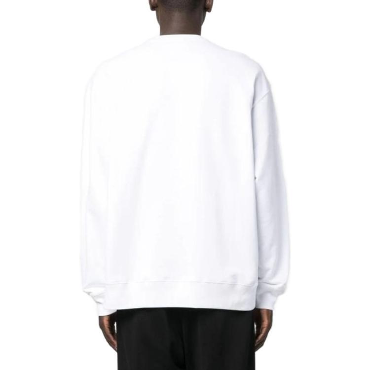 Shop Moschino SS23 White Teddy Bear Print Crewneck Sweatshirt Long Sleeve V17137-0281-1001