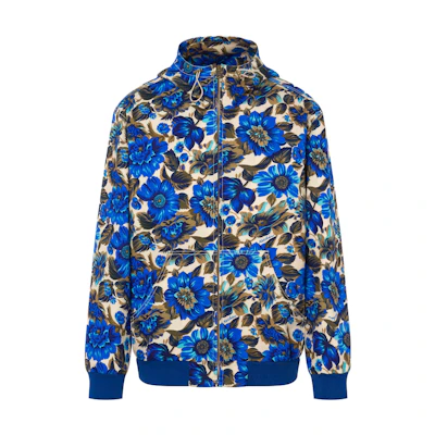 MOSCHINO SS24 Blue Floral Stretch Bomber Jacket A0632-2055-1365