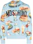 Buy Moschino SS24 Food Letter Print Blue Pullover Hoodie Long Sleeve A1722-0229-1305