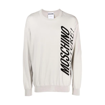 MOSCHINO SS24 Letter Graphic Crewneck Sweatshirt Light Gray A09242001-GREY