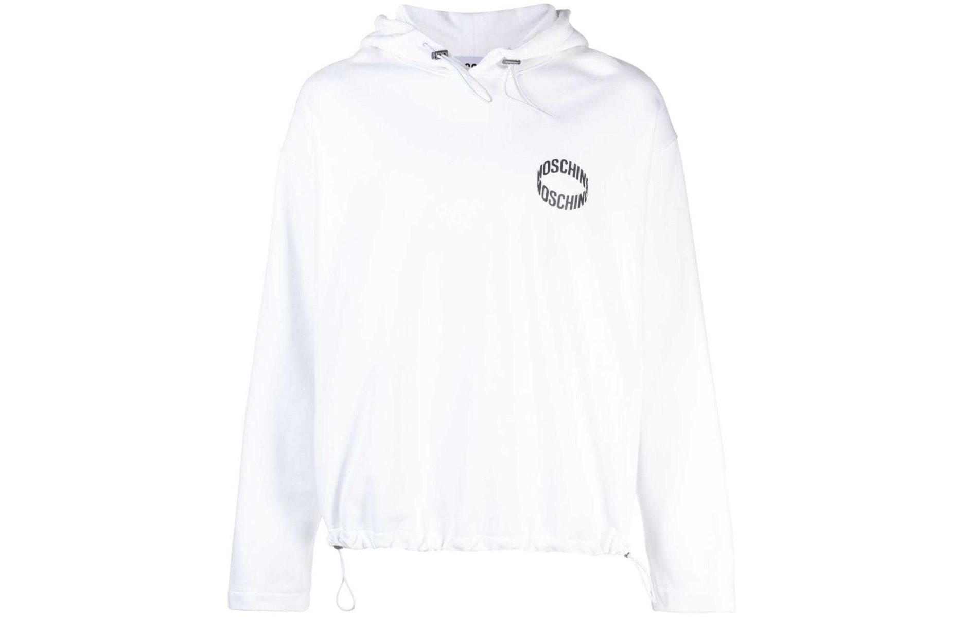 MOSCHINO SS24 Letter Pattern Hoodie in Optical White A17232028-WHITE