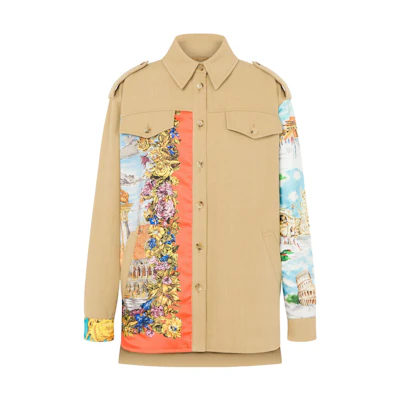 MOSCHINO SS24 Scarf Detail Cotton Bullfighter Jacket Beige A0502-0512-1081