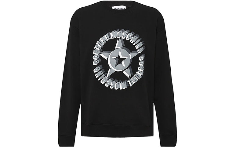 MOSCHINO Star Letter Crewneck Pullover Sweatshirt Black () A1708-7027-1555