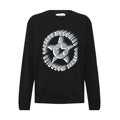MOSCHINO Star Letter Crewneck Pullover Sweatshirt Black () A1708-7027-1555