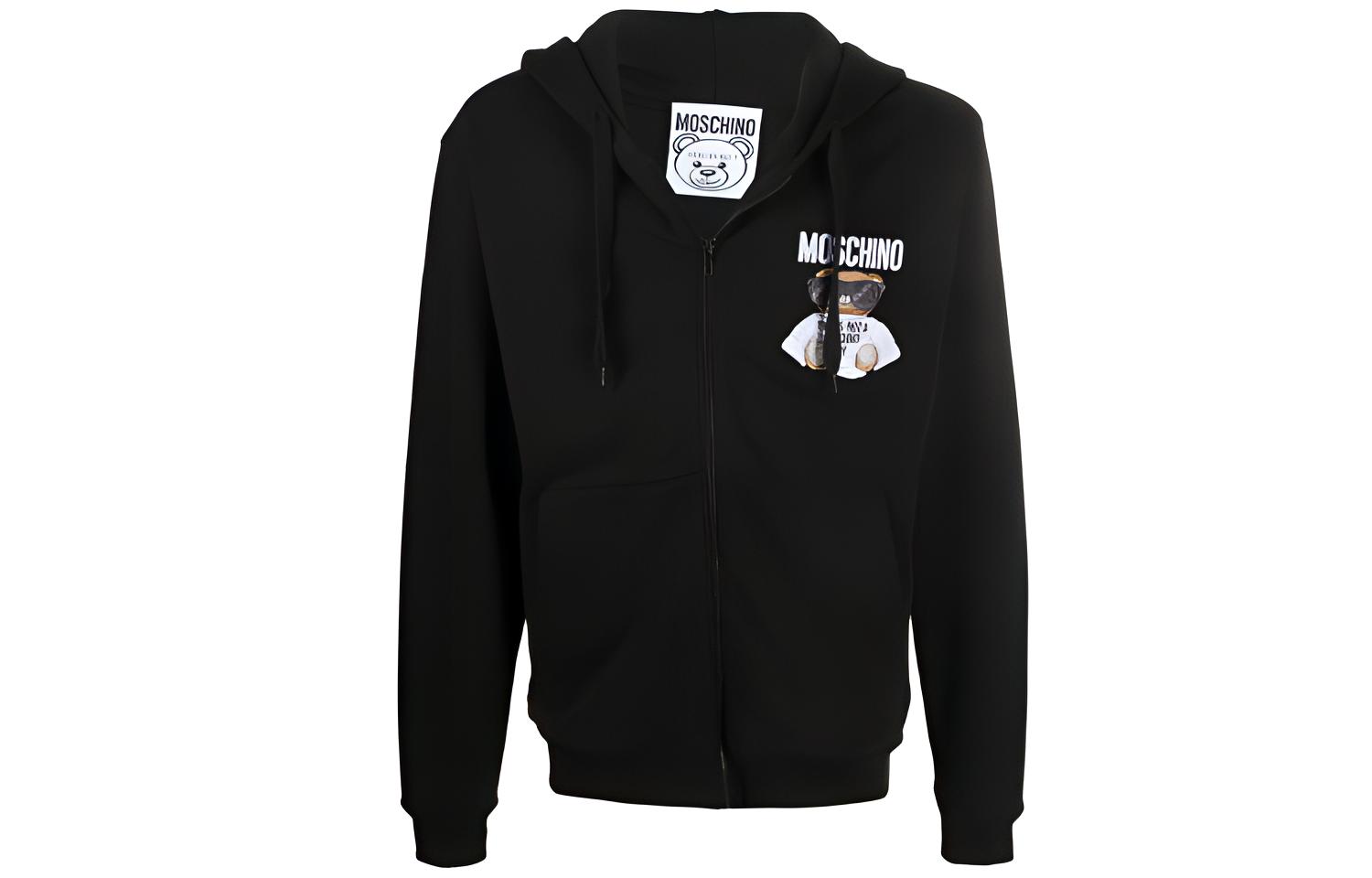 Moschino Teddy Bear Embroidered Zip Hoodie Jacket for Men V1701-5227-1555