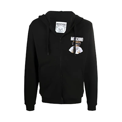 Moschino Teddy Bear Embroidered Zip Hoodie Jacket for Men V1701-5227-1555