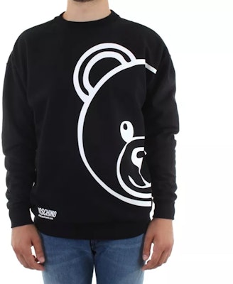MOSCHINO 小熊圖案棉質黑色衛衣 時尚款式 1-A1716-8111-0555 Shop MOSCHINO 小熊圖案棉質黑色衛衣 時尚款式 1-A1716-8111-0555