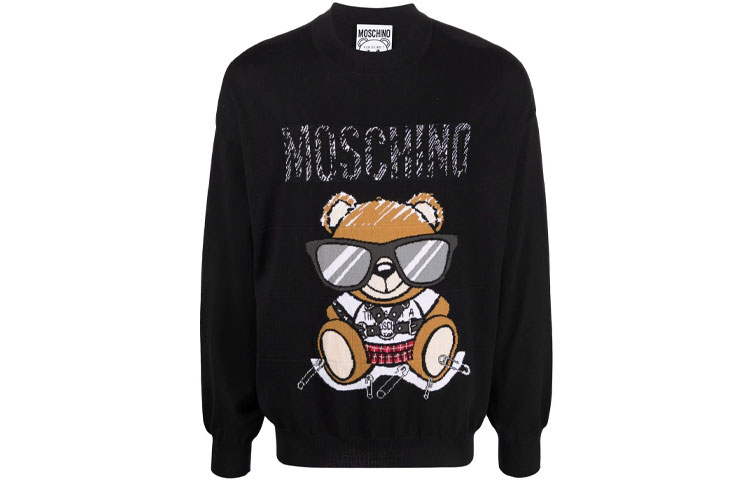 MOSCHINO Teddy Bear Graphic Crewneck Sweatshirt Black - V0920-5200-1555