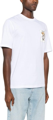 모스키노 테디 베어 그래픽 리브드 트림 화이트 반팔 티셔츠 V071352411001 Purchase 모스키노 테디 베어 그래픽 리브드 트림 화이트 반팔 티셔츠 V071352411001