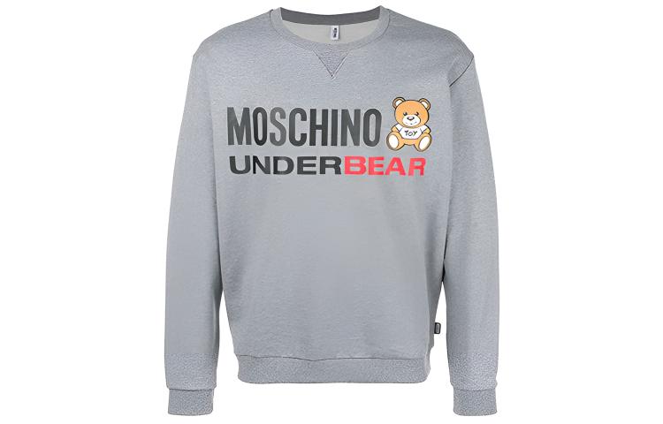 Moschino Teddy Bear Graphic Sweatshirt Grey Mens Stylish and Versatile A171090040555-01