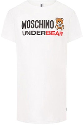MOSCHINO Teddy Bear Logo Print Short Sleeve T-Shirt Dress White. A1905-9003-01 Buy MOSCHINO Teddy Bear Logo Print Short Sleeve T-Shirt Dress White. A1905-9003-01