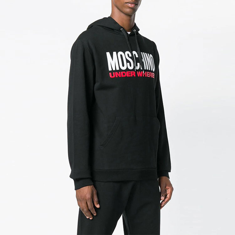 Shop Moschino Teddy Bear Logo Print Sweatshirt Black - Fashion A1712-8104-0555