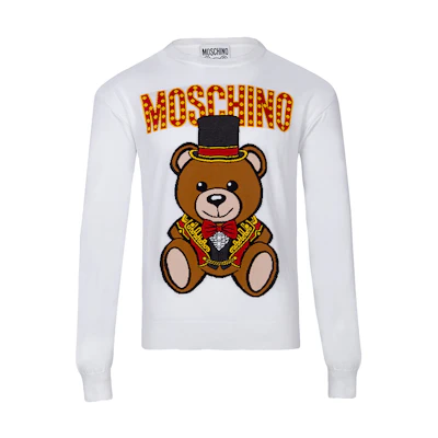 MOSCHINO Teddy Bear Logo Sweatshirt White - 0901-0201-1001