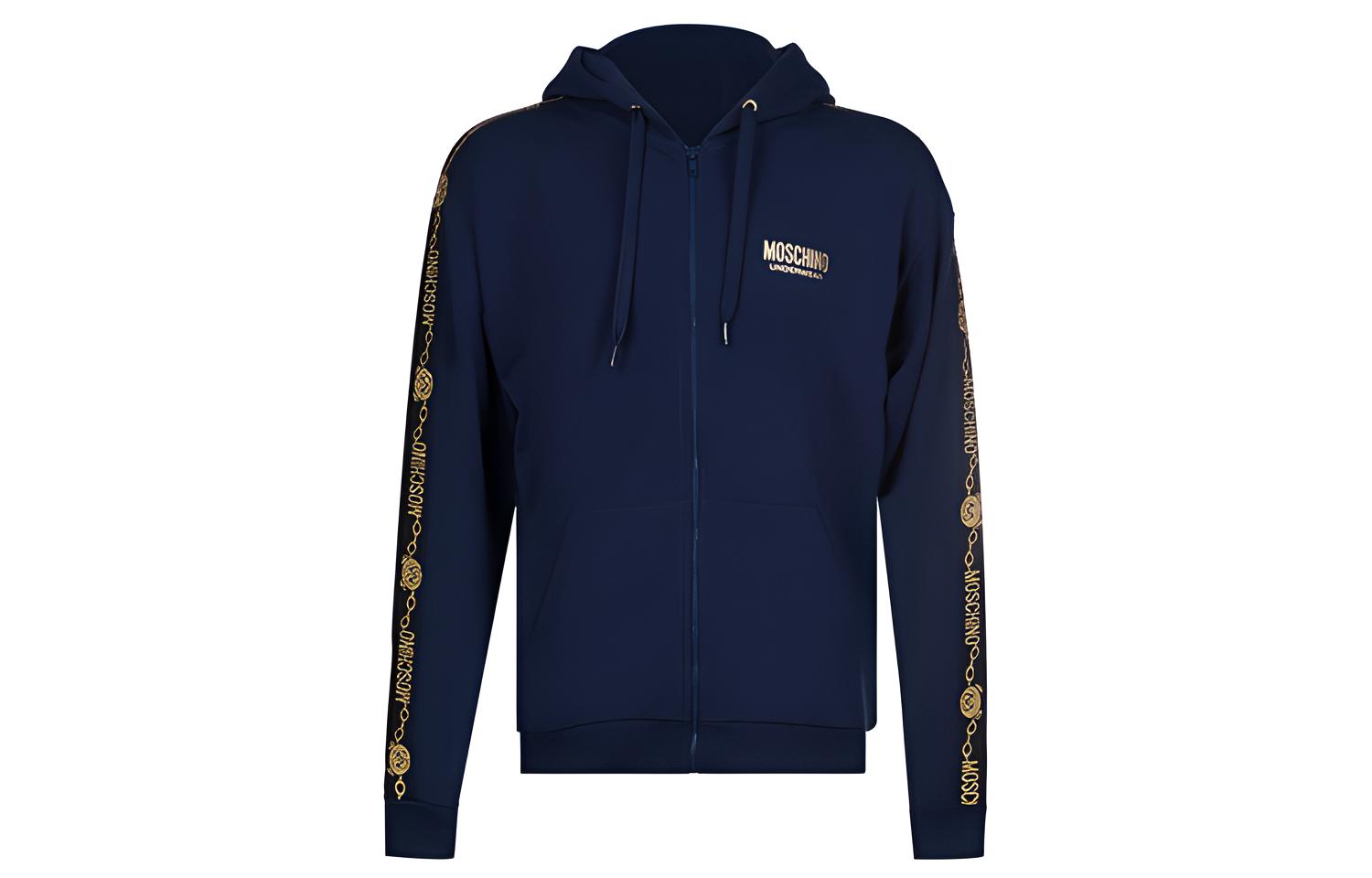 MOSCHINO Teddy Bear Logo Zip Hoodie Blue A1727-8111-0290