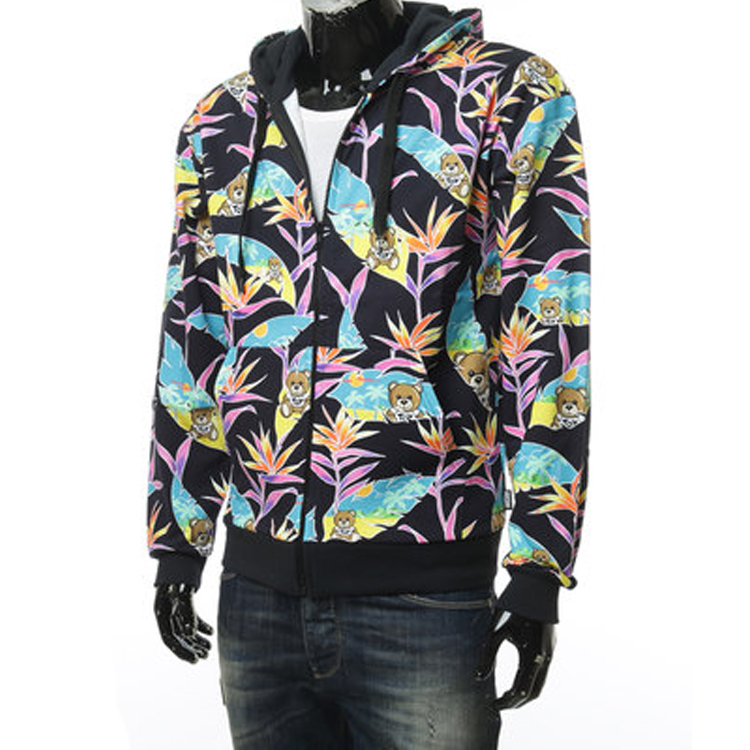 Purchase 모스키노 테디베어 팜리프 블랙 후드 재킷 남성용. 3-A1704-2310-1555