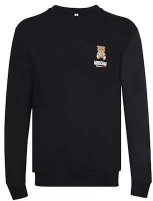Moschino Teddy Bear Print Black Crewneck Sweatshirt Mens Long Sleeve A1719-8104-0555 Order Moschino Teddy Bear Print Black Crewneck Sweatshirt Mens Long Sleeve A1719-8104-0555