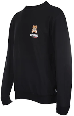 Moschino Teddy Bear Print Black Crewneck Sweatshirt Mens Long Sleeve A1719-8104-0555 Shop Moschino Teddy Bear Print Black Crewneck Sweatshirt Mens Long Sleeve A1719-8104-0555
