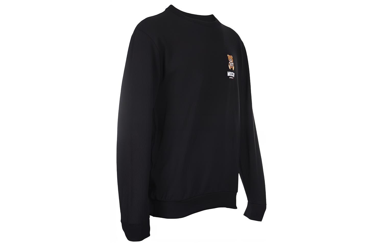 Purchase Moschino Teddy Bear Print Black Crewneck Sweatshirt Mens Long Sleeve A1719-8104-0555