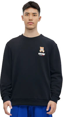 Moschino Teddy Bear Print Black Crewneck Sweatshirt Mens Long Sleeve A1719-8104-0555 Details for Moschino Teddy Bear Print Black Crewneck Sweatshirt Mens Long Sleeve A1719-8104-0555