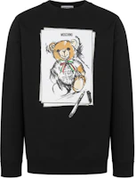 Moschino Teddy Bear Print Crewneck Black Sweatshirt Long Sleeve V17115228-BLACK Moschino Teddy Bear Print Crewneck Black Sweatshirt Long Sleeve V17115228-BLACK