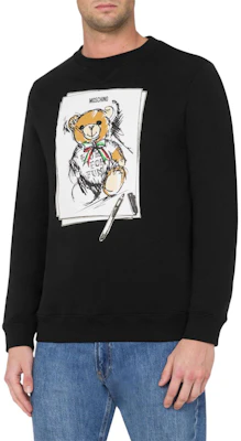 Moschino Teddy Bear Print Crewneck Black Sweatshirt Long Sleeve V17115228-BLACK Lookbook Moschino Teddy Bear Print Crewneck Black Sweatshirt Long Sleeve V17115228-BLACK
