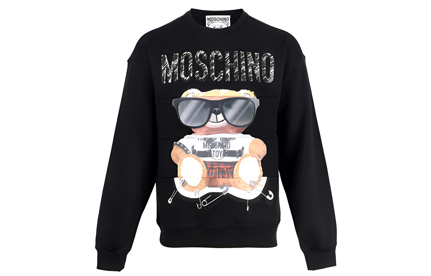 MOSCHINO Teddy Bear Print Pullover Sweatshirt Black V1702-5227-1555