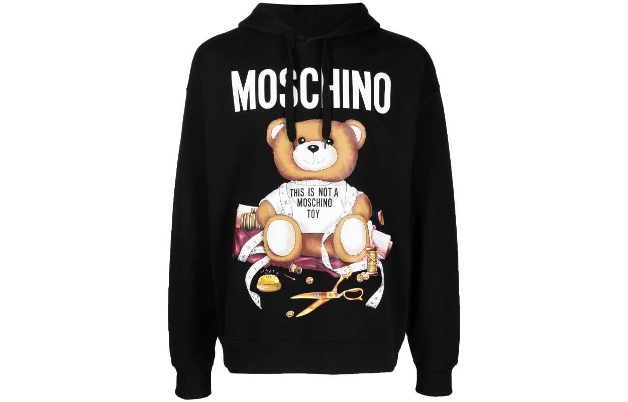 MOSCHINO Teddy Bear Printed Pullover Hoodie Black V1717-5228-1555