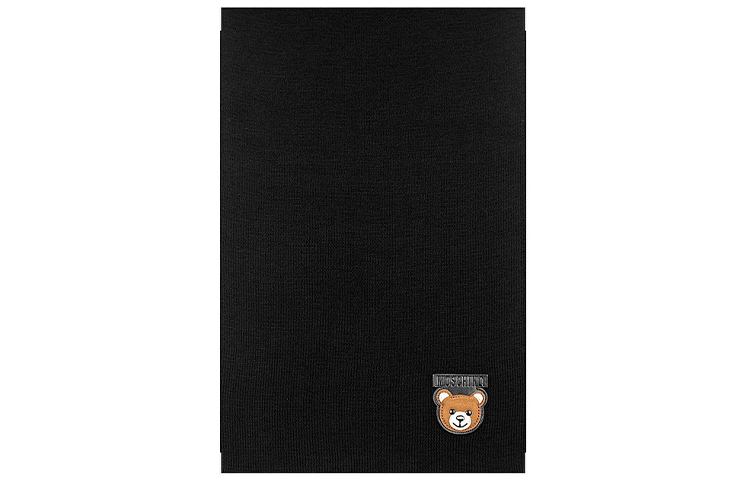 MOSCHINO Teddy Wool Scarf Shawl Black Unisex 30569-M1851-016