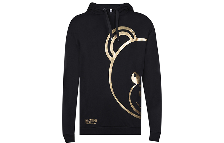 Order Moschino Toy-Bear Metallic Cartoon Print Hoodie Black A1710-8113-0555