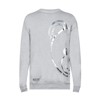 MOSCHINO Toy Bear Metallic Print Crewneck Sweatshirt Grey A1709-8113-0489